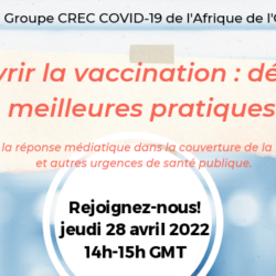 [À VOS AGENDAS!] Couvrir la vaccination COVID-19 - défis et meilleures pratiques