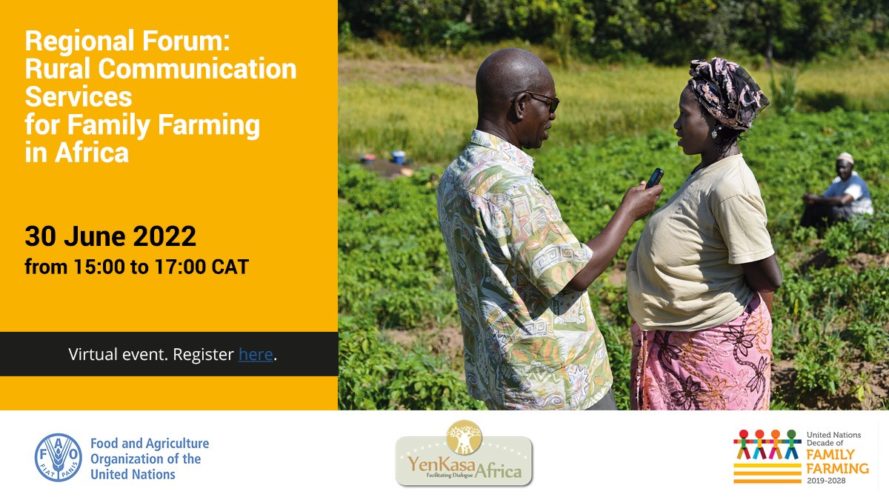 SAVE THE DATE! 30 June 2022 - Regional Forum on Rural Communication Services for Family Farming in Africa