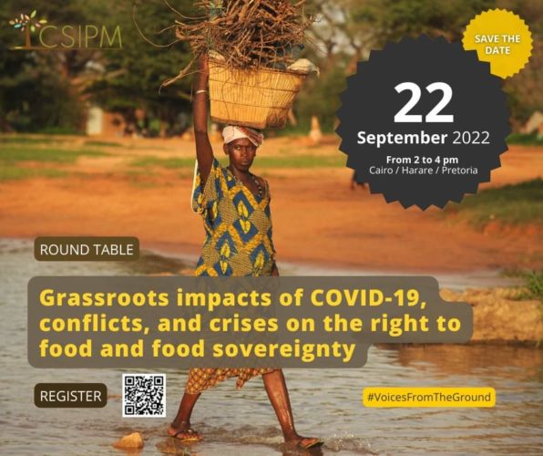 Join a roundtable event on the impacts of COVID-19, conflicts, and crises on the right to food and food sovereignty