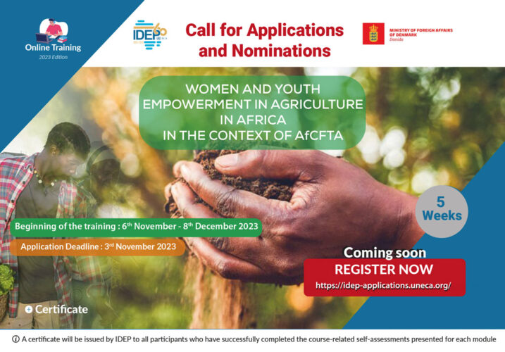 Elearning opportunity: Women and youth empowerment in agriculture in Africa in the context of AfCFTA